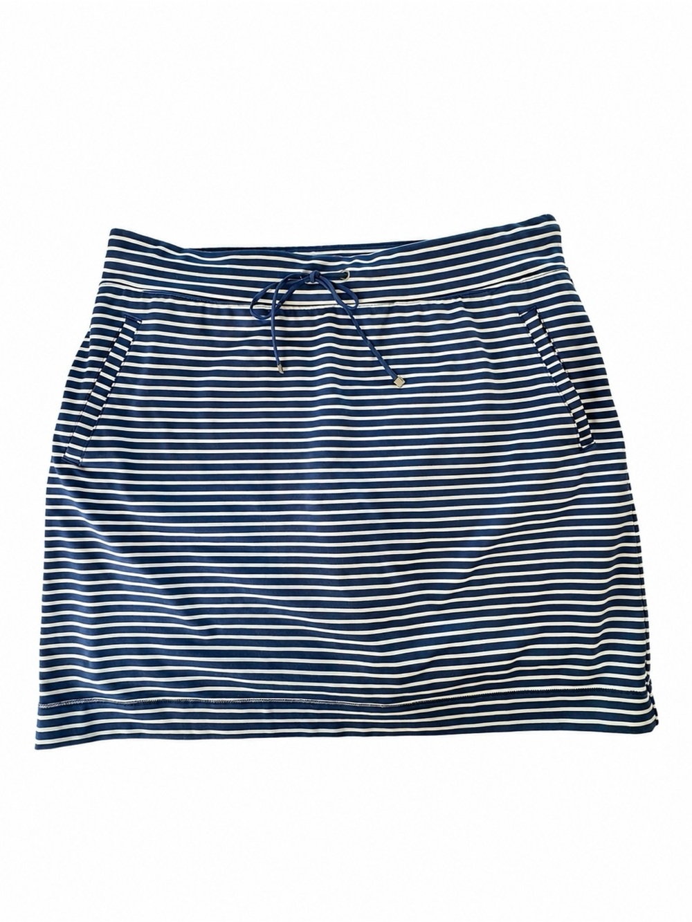 Chico’s Zenergy Blue White Striped Athletic Skort Skirt Size 1 Medium Tennis